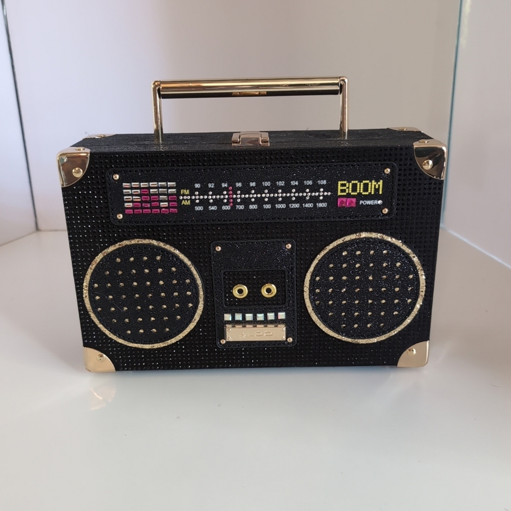 ALDO Kuzitrin Blinged Out BoomBox Radio Crossbody Purse